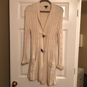 Sweater. Off white. 36 inches long.